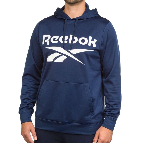 Reebok Men's Navy Blue Tech Fleece Hoodie Sz XXL Big & Tall Activewear Layers - Picture 1 of 9